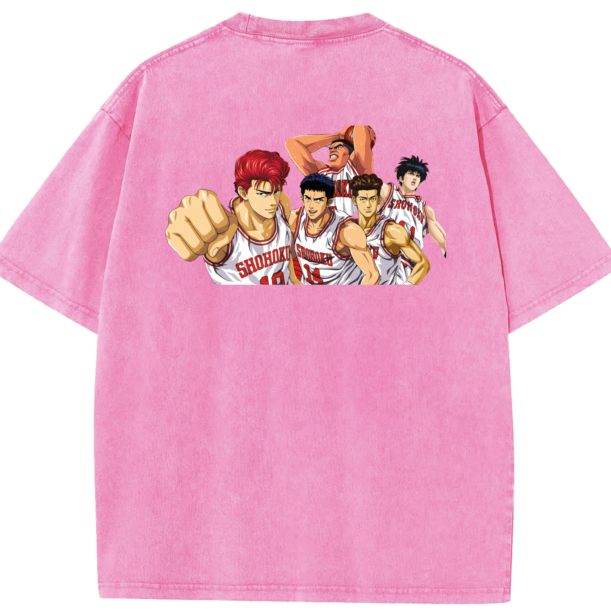 SLAM DUNK／スラムダンク 綿100% ヴィンテージ風 半袖Tシャツ（背面プリント）